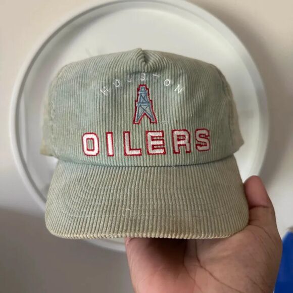 Vintage NFL Houston Oilers Corduroy Snapback Hat - Picture 1 of 6